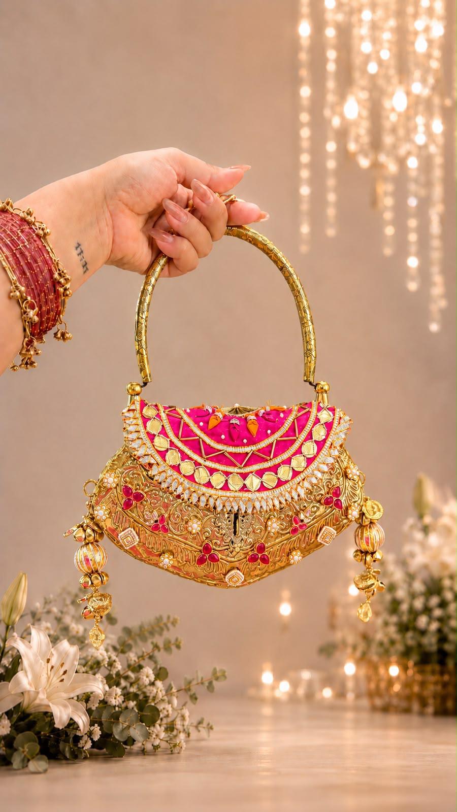 Gulaabi Edition Brass Clutch Bag