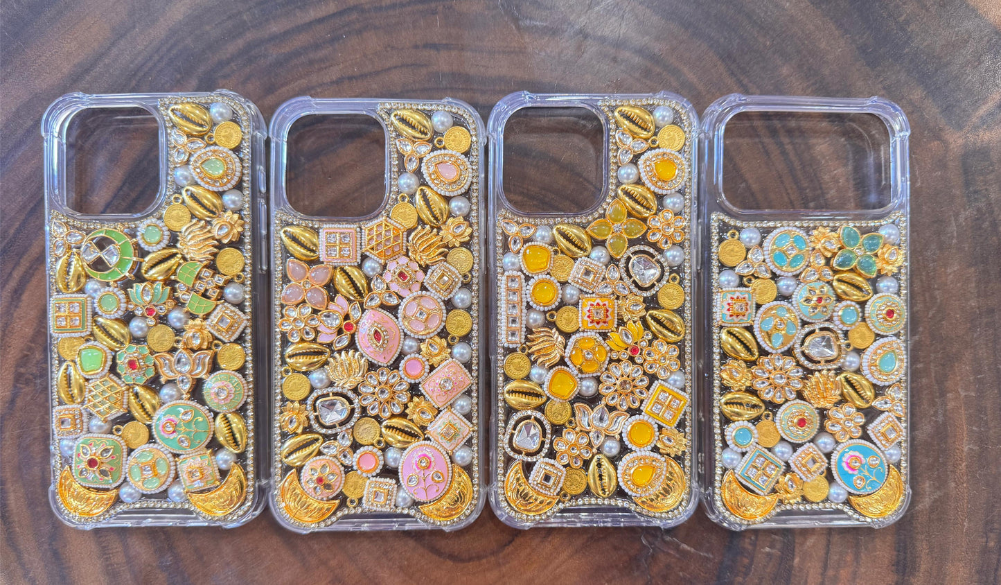Kundan work traditional phone cover