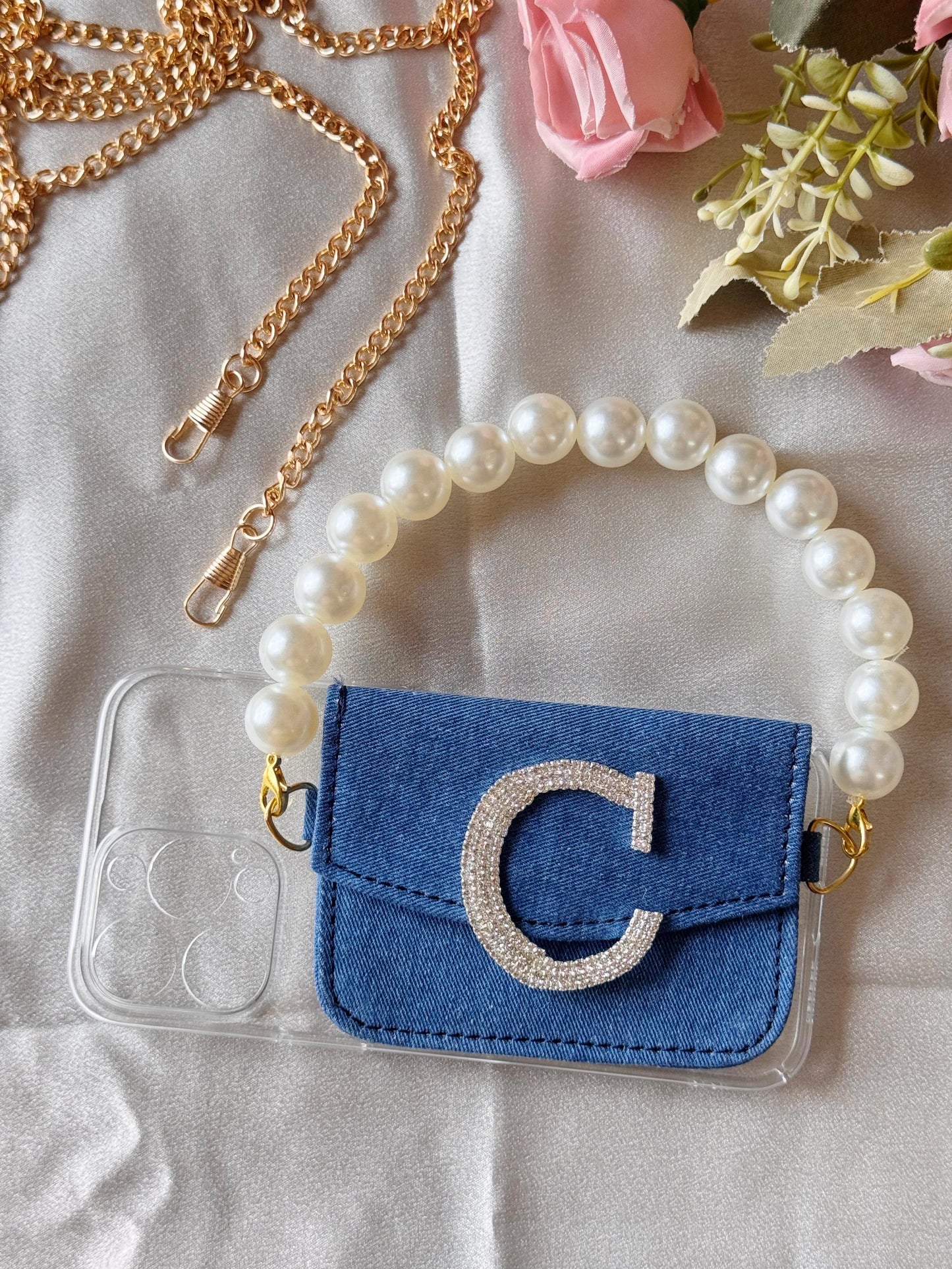 DENIM + CASH CARD HOLDER PHONE CASE SLINGS