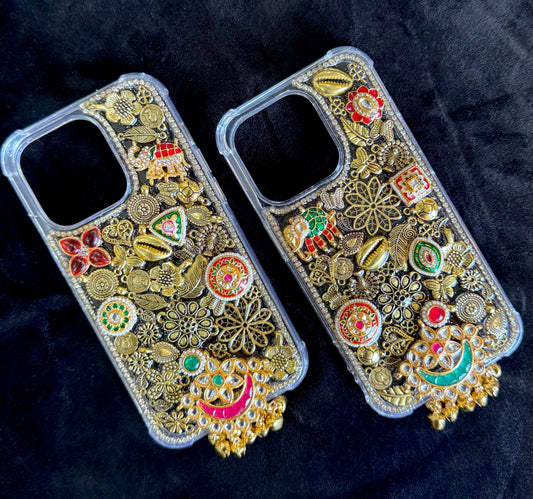 Kundan, Oxidised & Antique Embellishment straditional phone cover