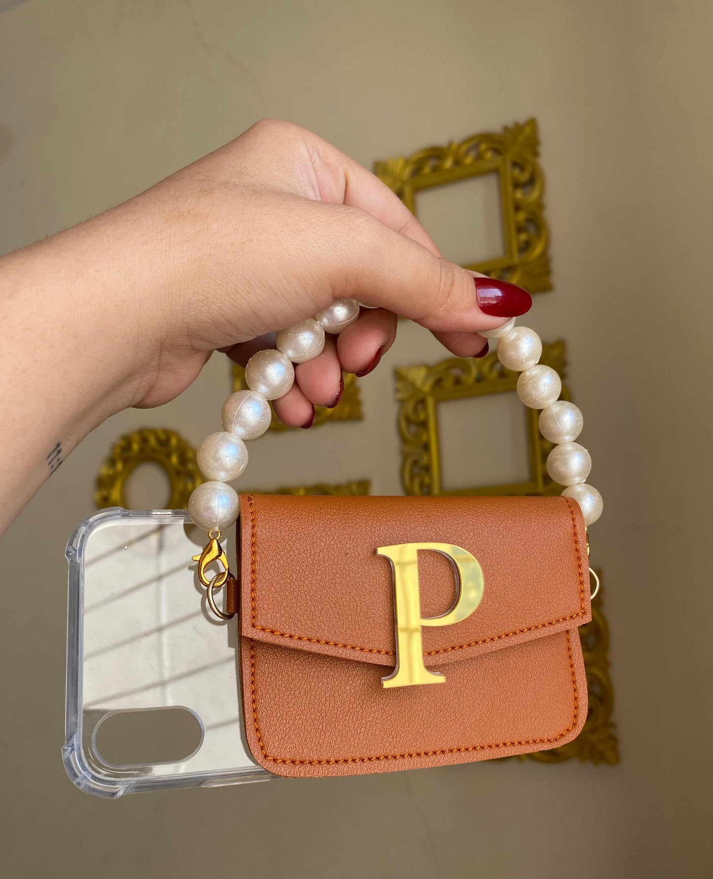 BROWN personalized Phone case & Card holder slings - STANDARD COLLECTION