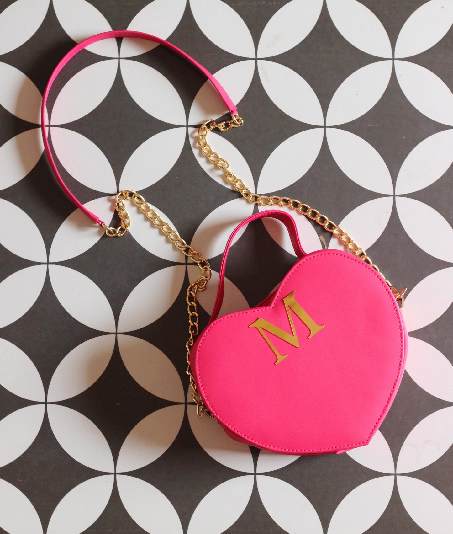 Handcrafted Heart Shaped PINK Sling Bag