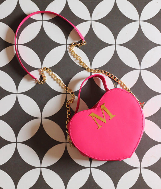 Handcrafted Heart Shaped PINK Sling Bag