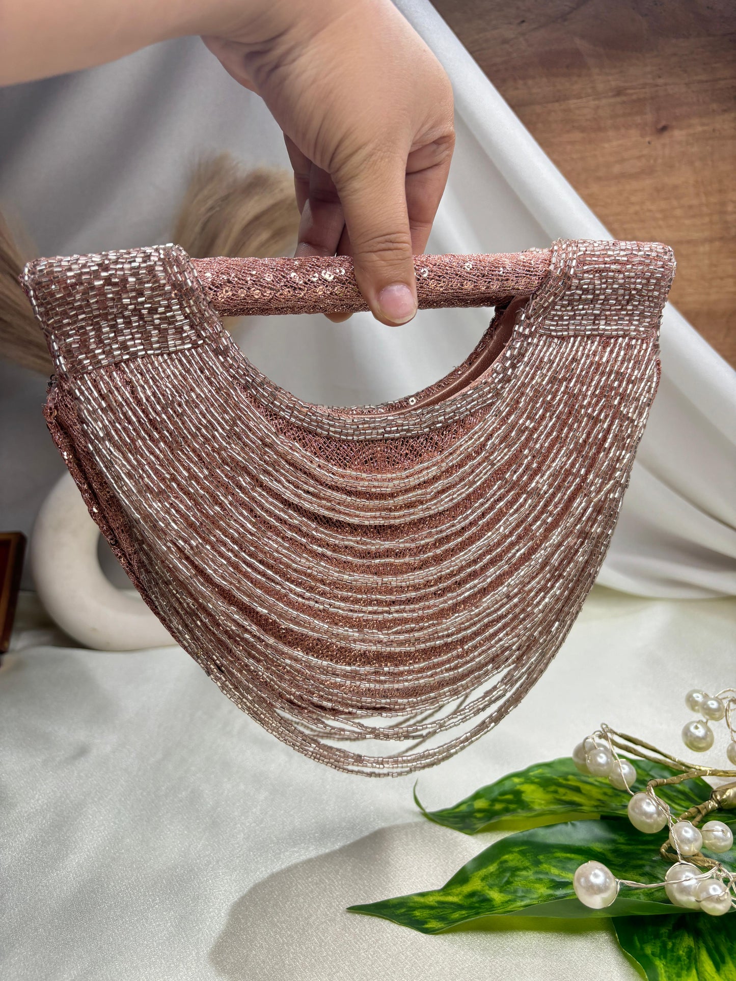 Cutwork designer jhalar clutch