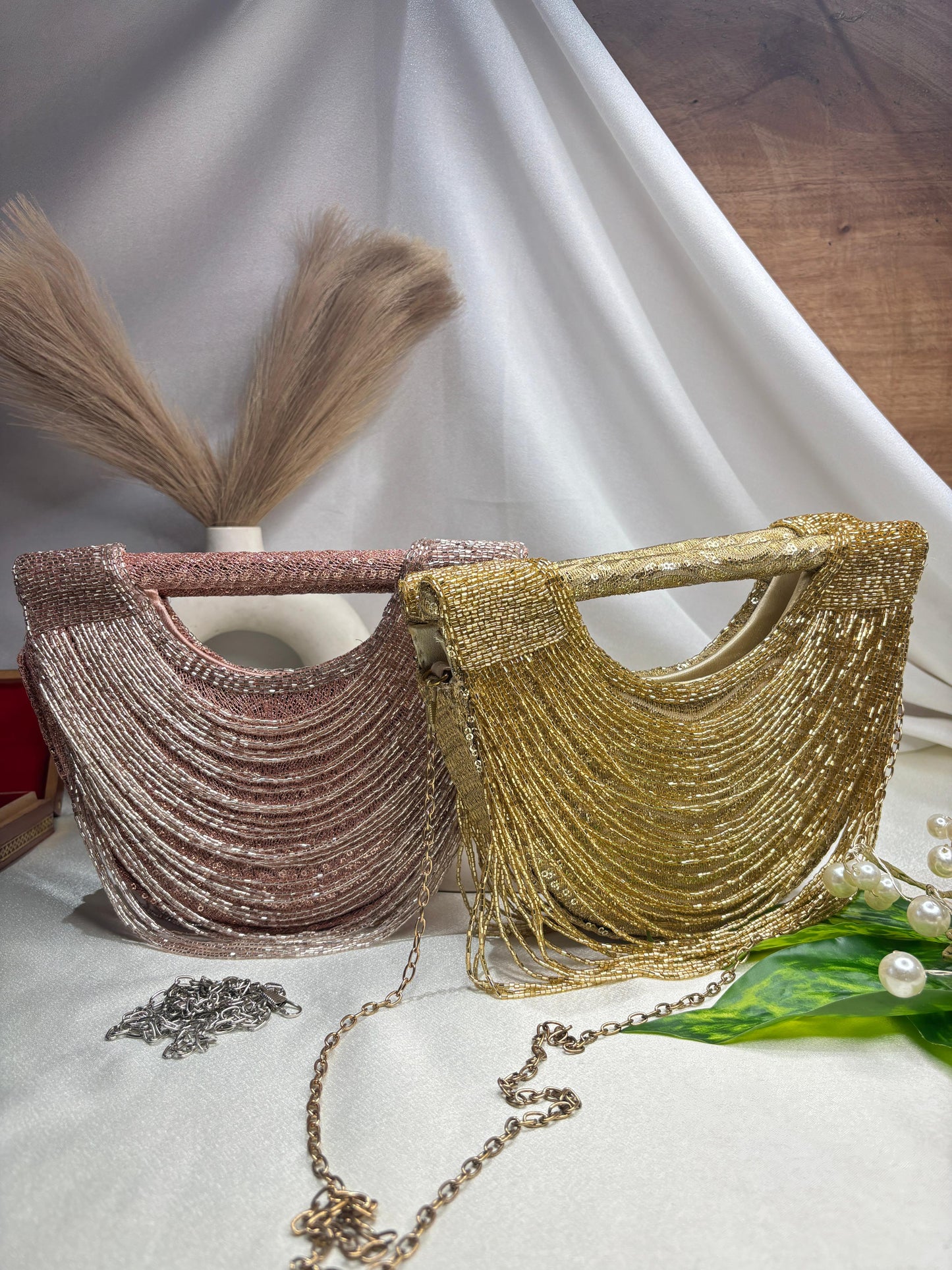 Cutwork designer jhalar clutch