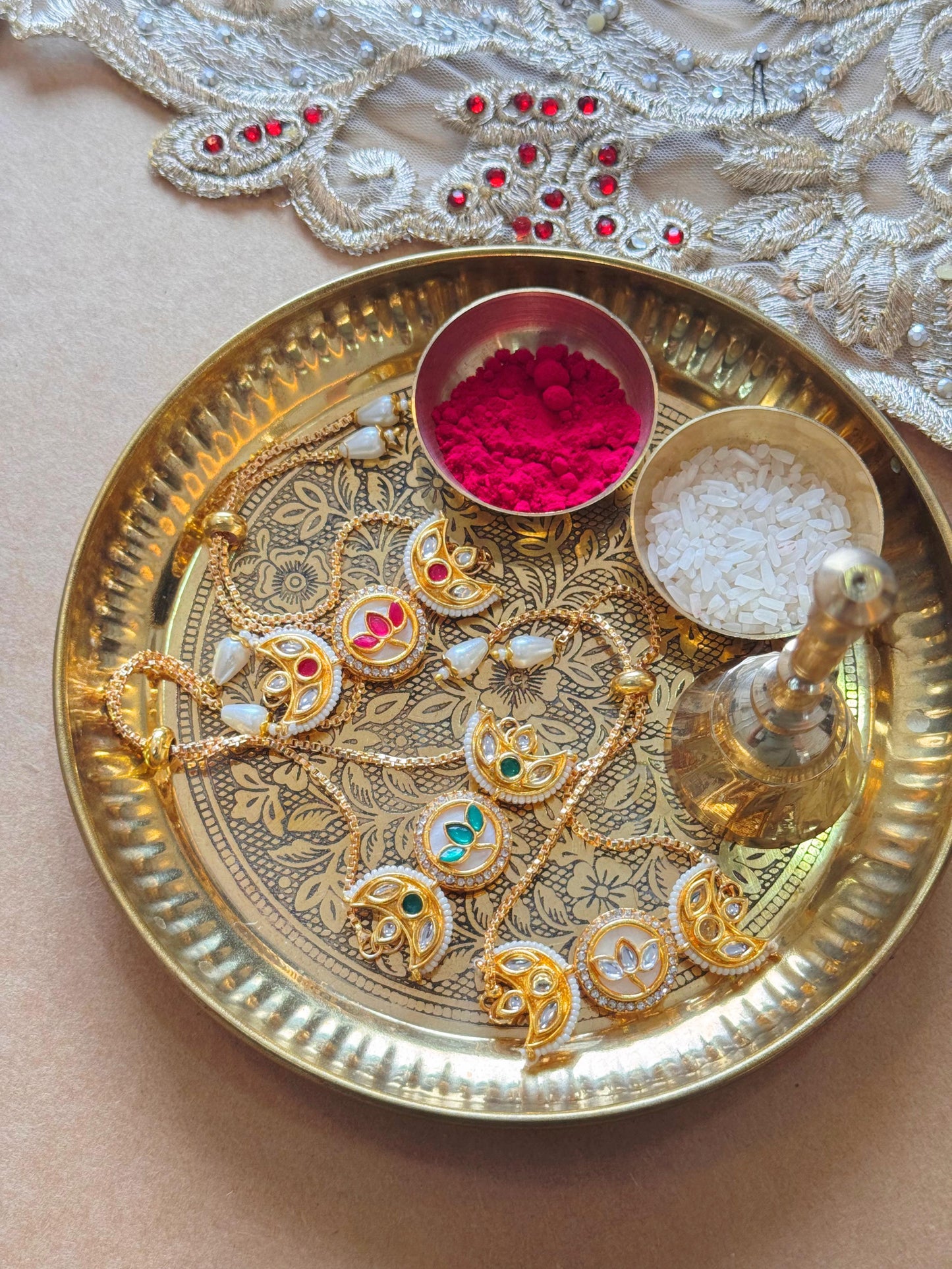 Crescent Kundan Rakhi