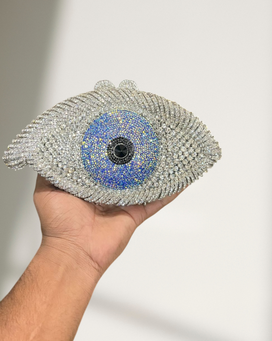 CELESTIA crystal work brass clutch - Evil eye