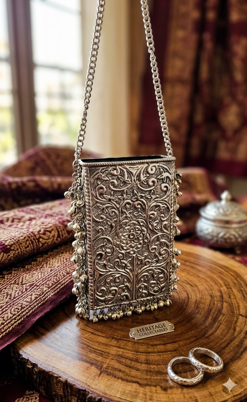 Mobile brass clutch with saree hook