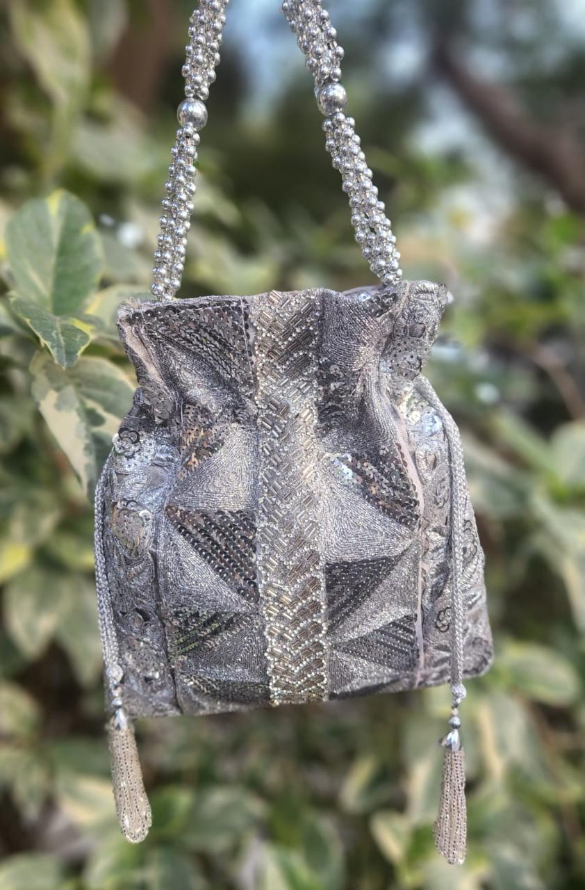 Sequins work potli bag