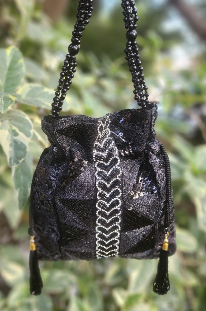 Sequins work potli bag