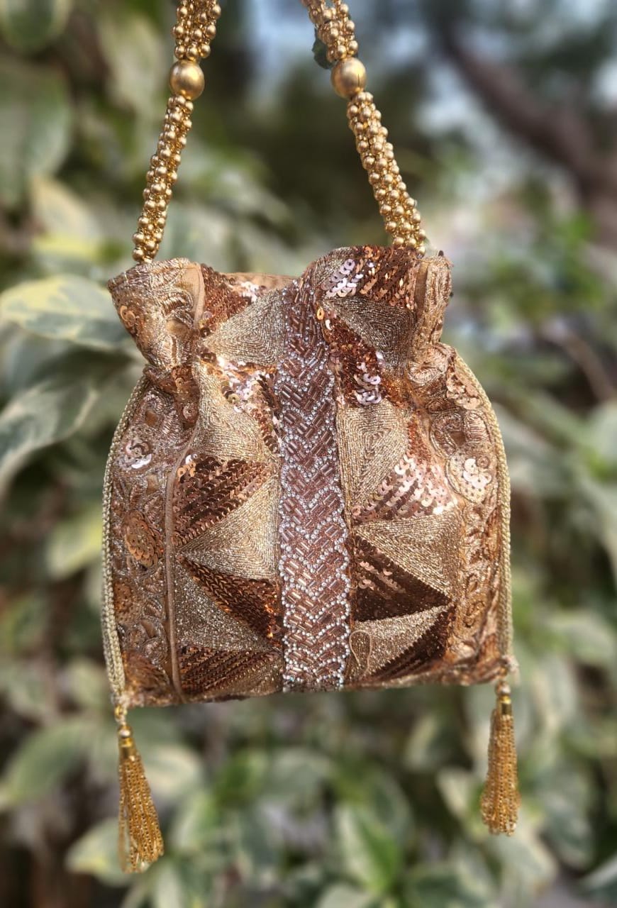 Sequins work potli bag