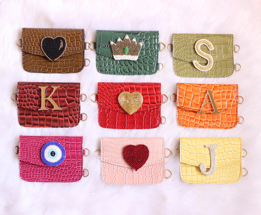 TEXTURED personalized Phone case & Card holder slings - CHARMS