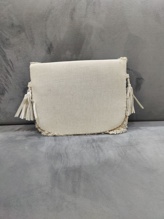 White boho bag with frill
