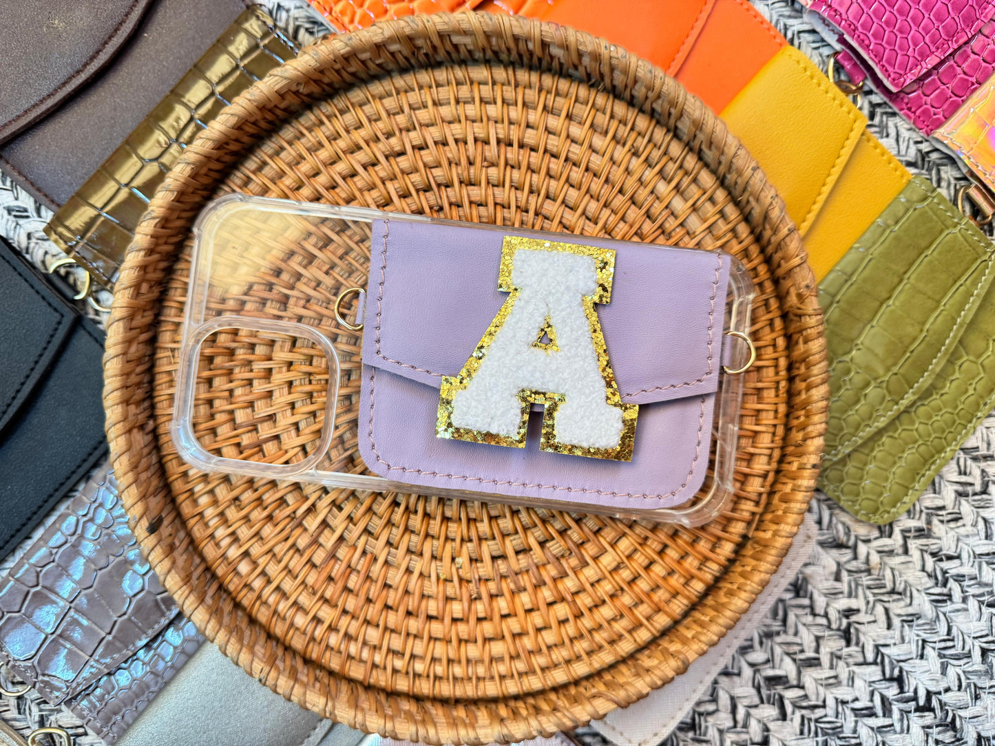White golden Phone case & Card holder slings