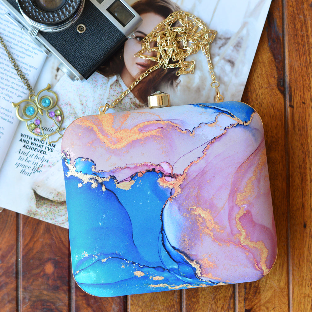 Printed clutch bag The Marble collection Crafty Clutchz The Handmade Store