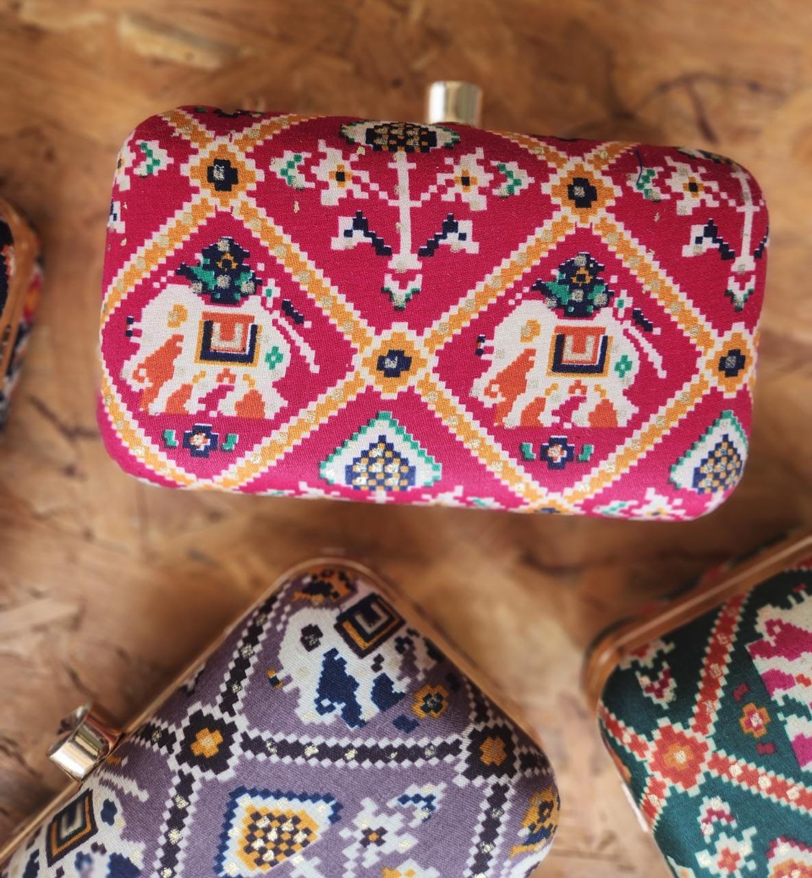 Premium quality patola clutches - Elephant print