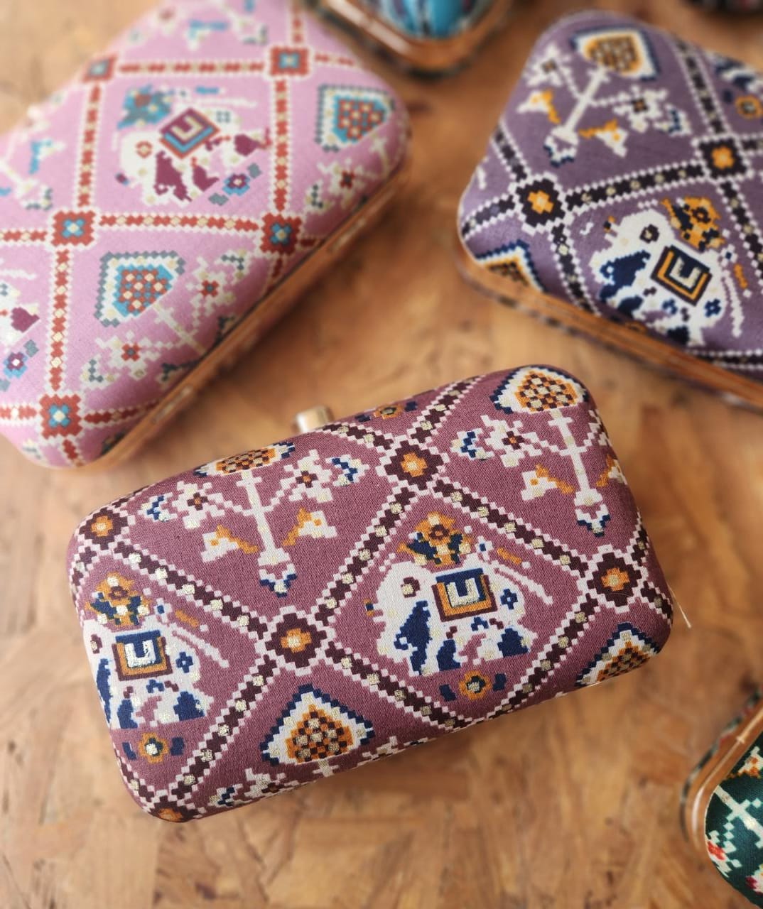 Premium quality patola clutches - Elephant print