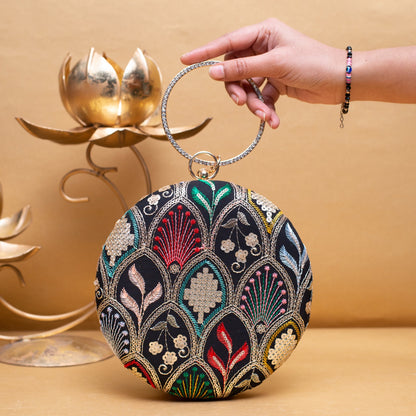 Designer Round Ethnic Clutch