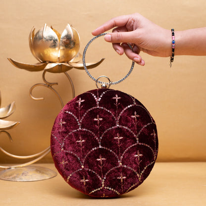 Designer Round Ethnic Clutch