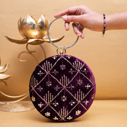 Designer Round Ethnic Clutch