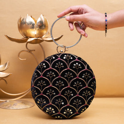 Designer Round Ethnic Clutch