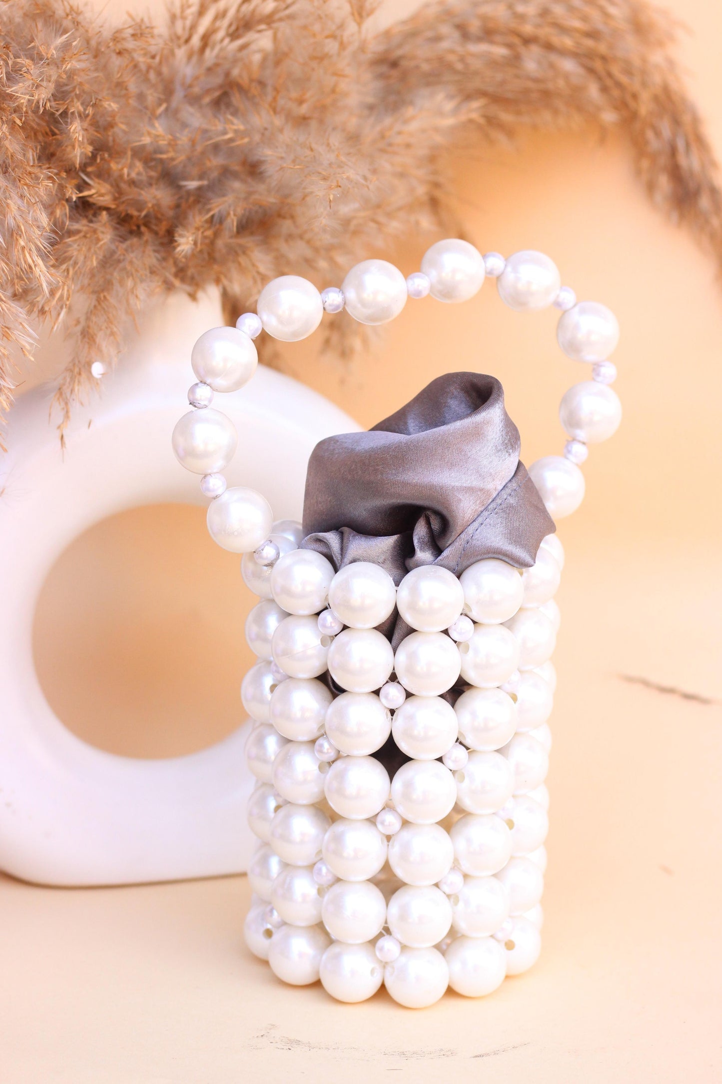 Pearl-fectly Yours - Handcrafted Luxury Beaded Pearl Bucket Bag