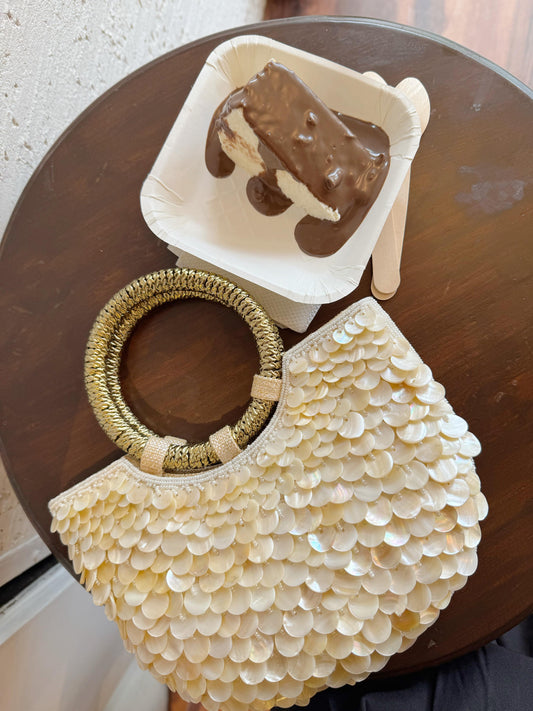 Ocean gleam coastal shell bag