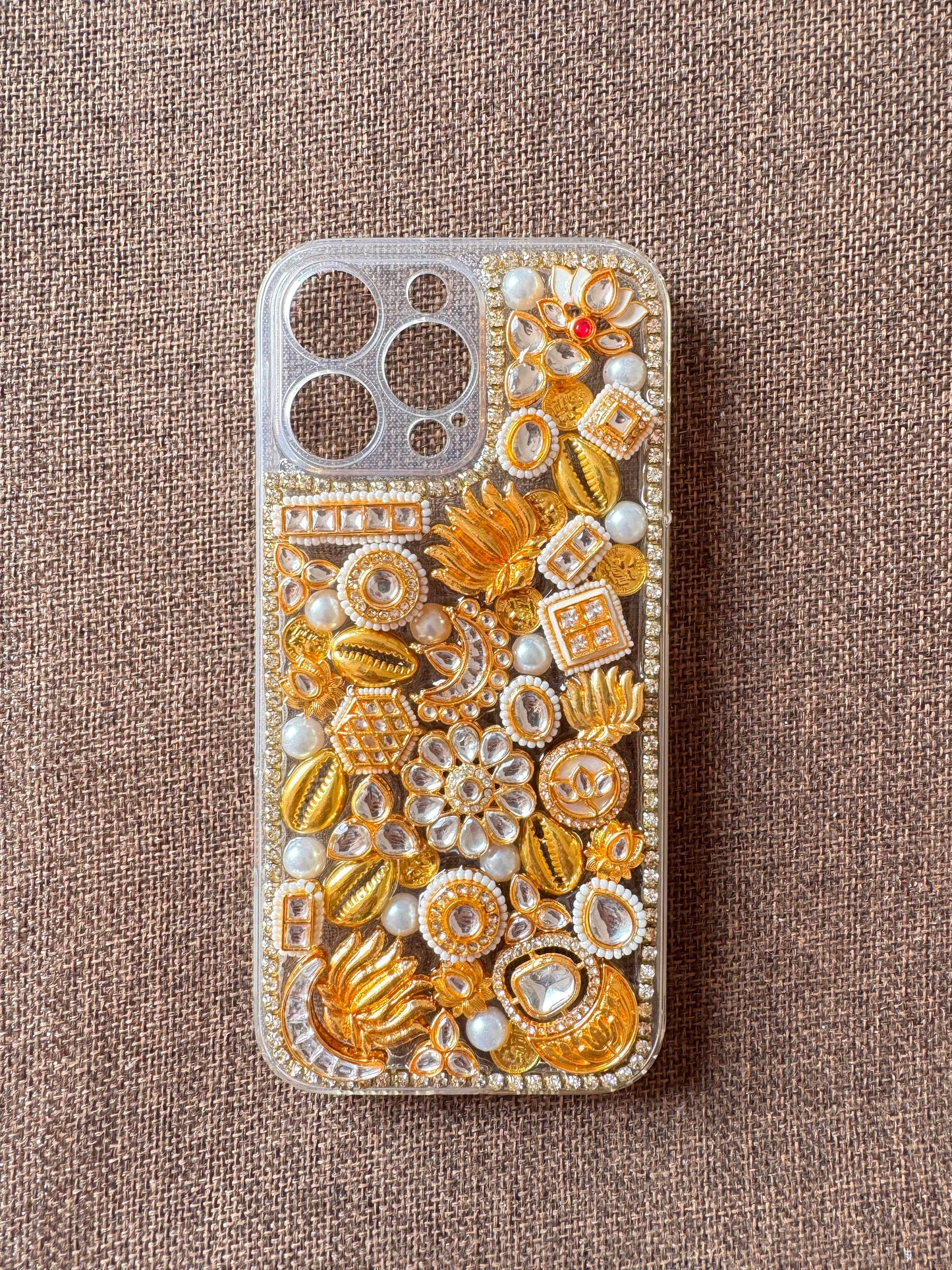 Kundan work traditional phone cover