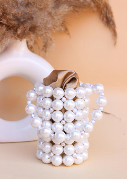 Pearl-fectly Yours - Handcrafted Luxury Beaded Pearl Bucket Bag