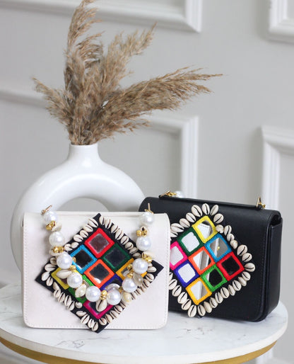 MACRO BAGS WITH MULTI MIRROR & COWRIE