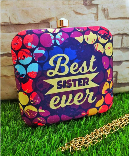 Printed fabric clutch - Loving sister series