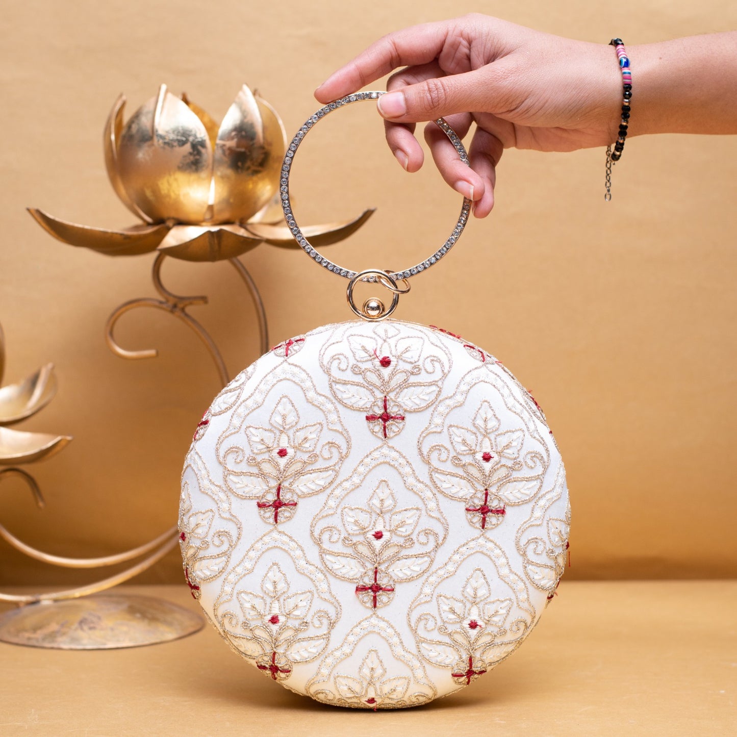 Designer Round Ethnic Clutch