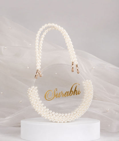Personalized beaded transparent bag