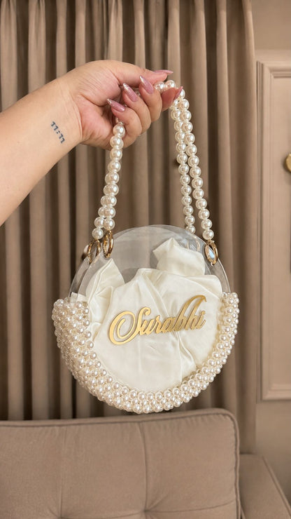 Personalized beaded transparent bag