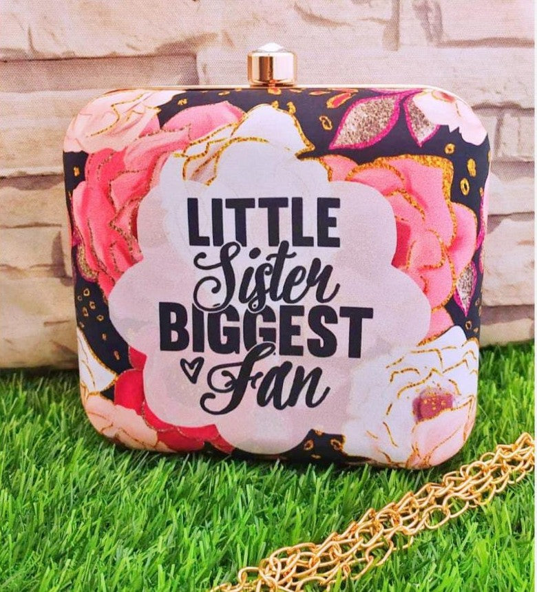 Printed fabric clutch - Loving sister series