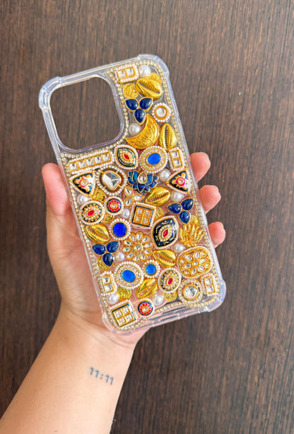 Kundan work traditional phone cover