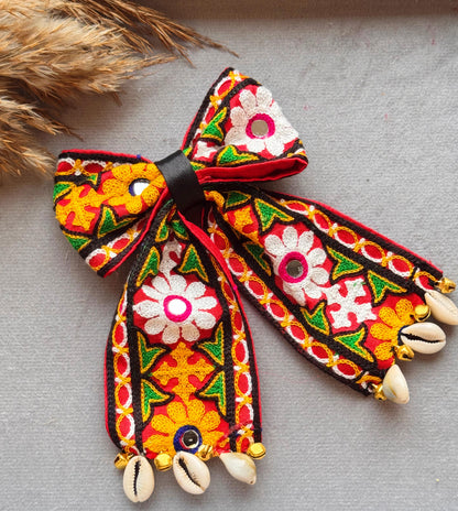 Handcrafted Hair Bow Clips - Garba & Dandiya nights special
