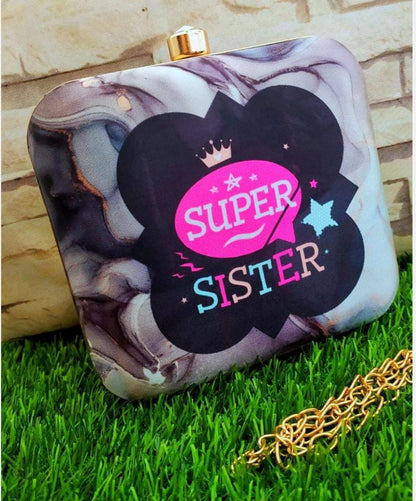 Printed fabric clutch - Loving sister series