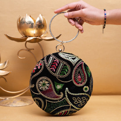 Designer Round Ethnic Clutch