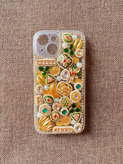 Kundan work traditional phone cover