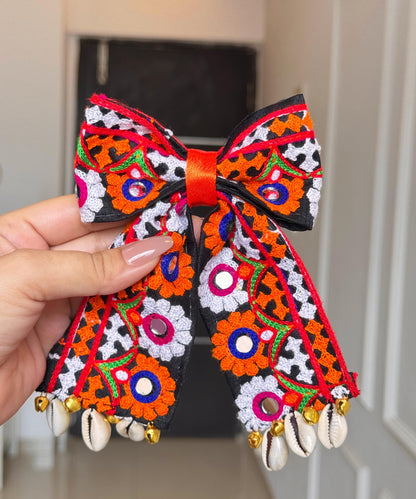 Handcrafted Hair Bow Clips - Garba & Dandiya nights special