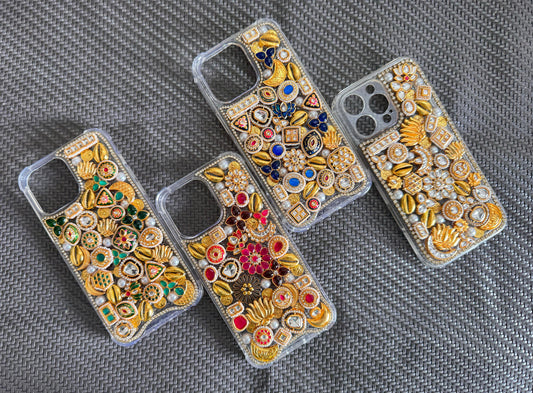 Kundan work traditional phone cover