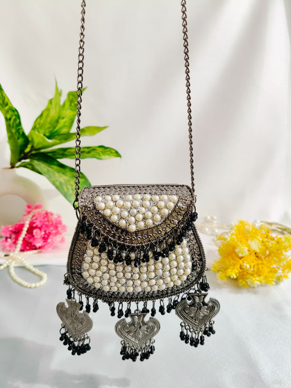 Royal Heritage Brass Pearl Sling Bag