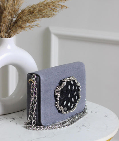 Denim Flap Bags With Mirror Work - Navratri special