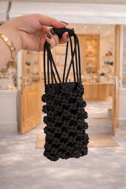 STARRY NIGHT handcrafted rhinestone knot phone bag
