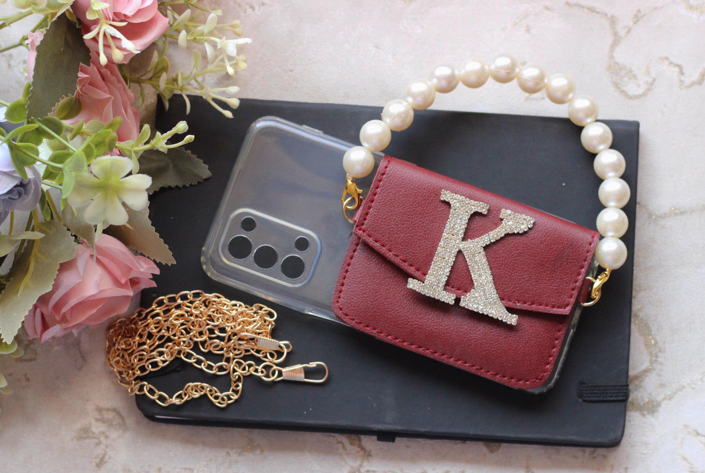 BROWN personalized Phone case & Card holder slings - STANDARD COLLECTION