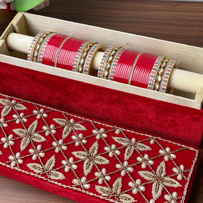 Single rod bangle box with embroidery