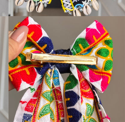 Handcrafted Hair Bow Clips - Garba & Dandiya nights special