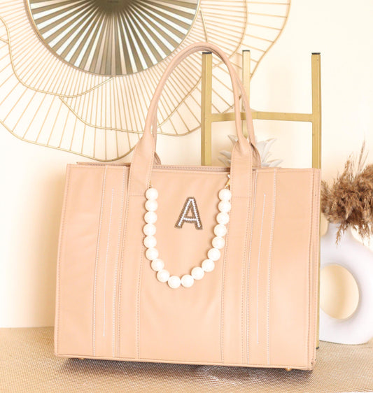 Beige AM to PM CHIC TOTE BAG