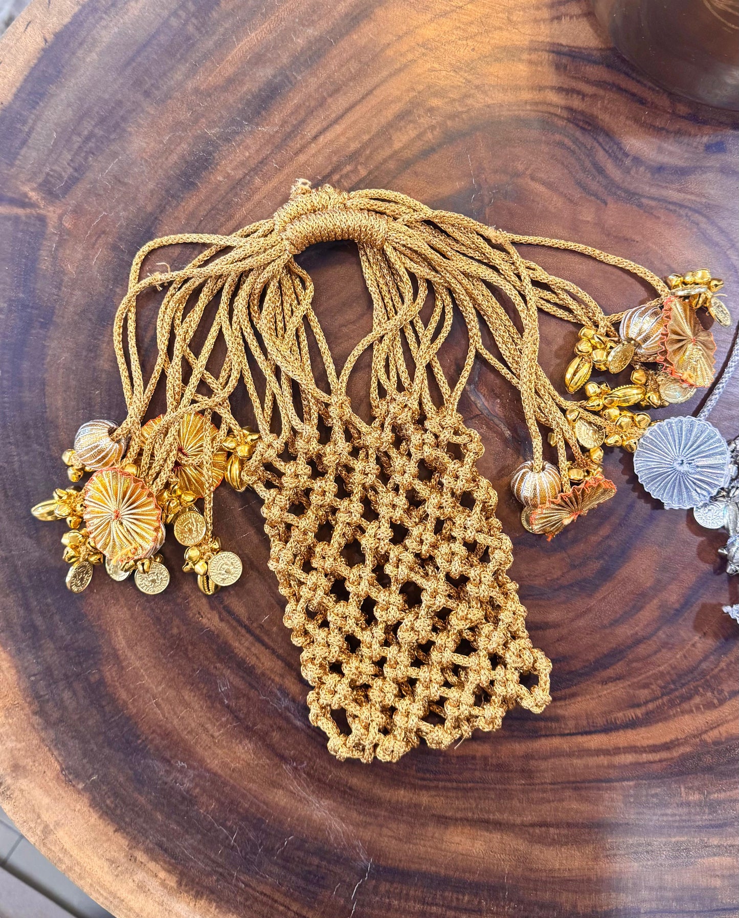 JHOOMAR handcrafted zari dori macramé phone case bags
